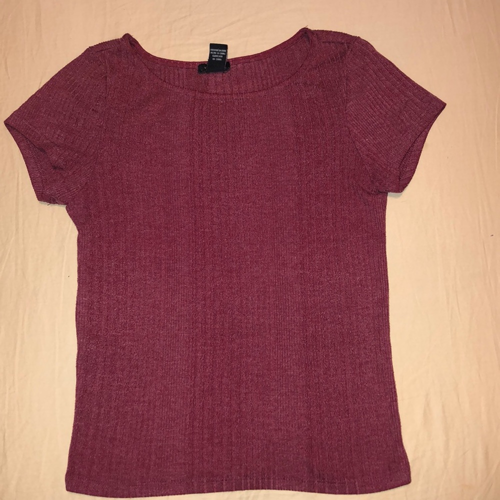 Forever 21 Short Sleeved Maroon Top